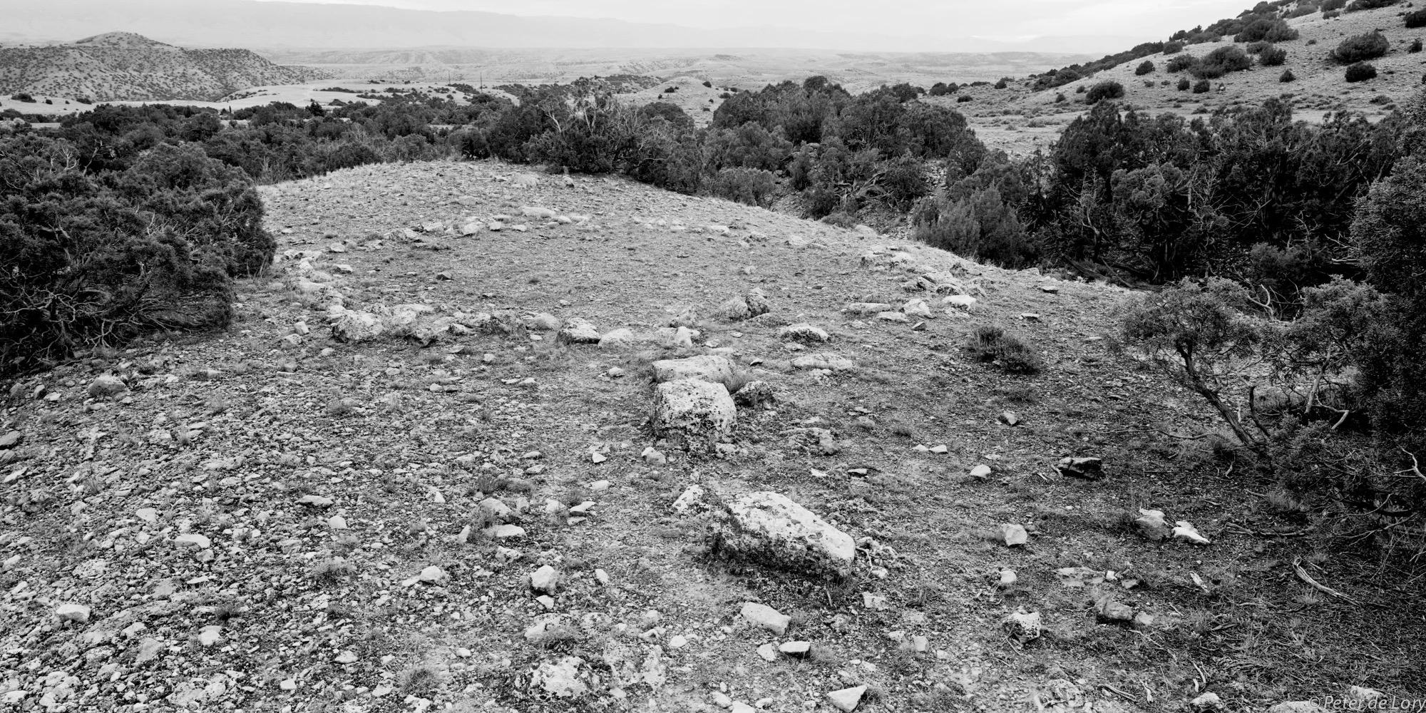 Tenuous Remnants — tipi rings, Pryor Mountains, MT, by Peter de Lory